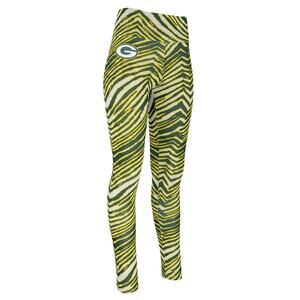 Zubaz NFL Apparel Womens Small Green Bay Packers Zebra Print Legging NWT